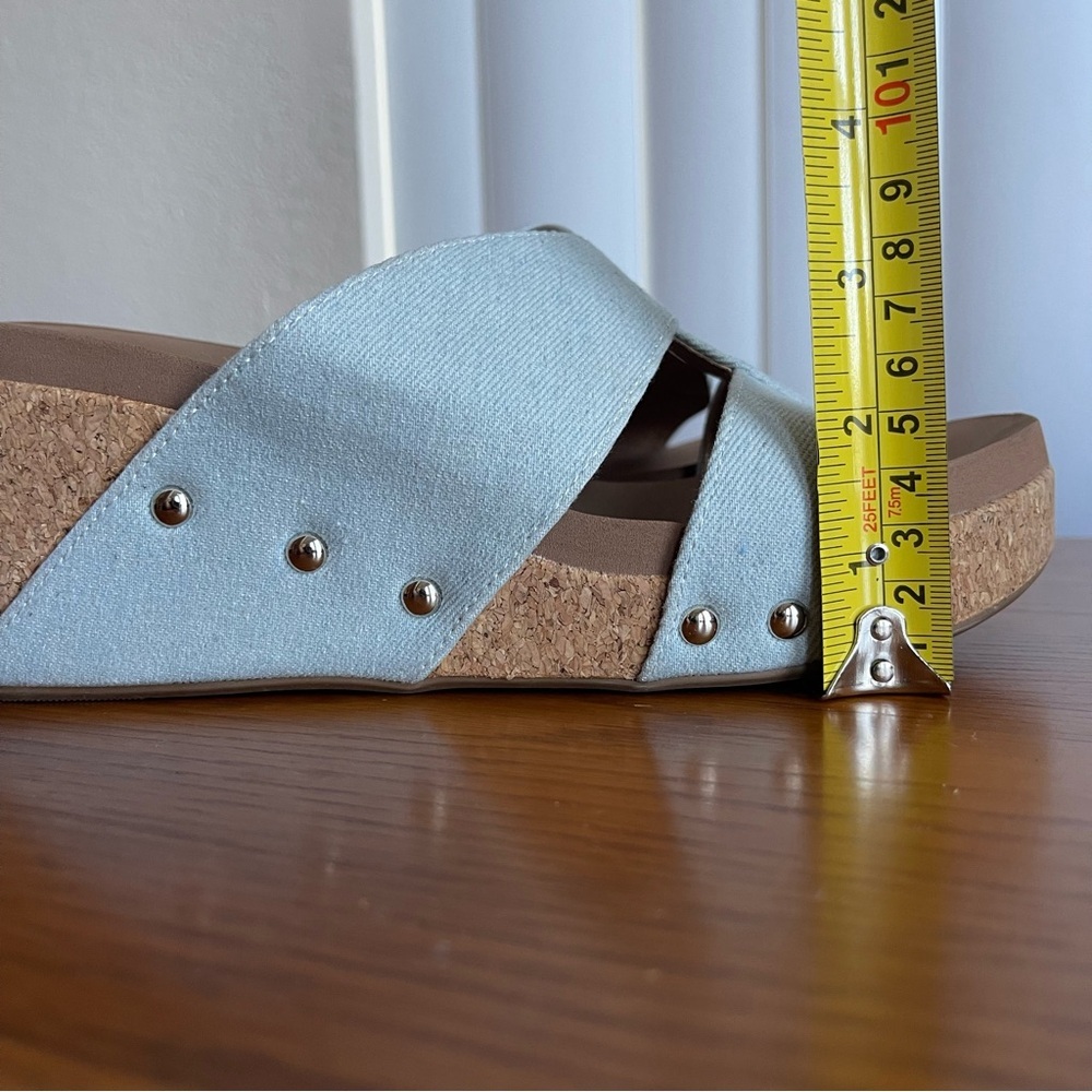 Corkys Bonnie Studded Wedge Sandal Light Blue Denim Size 9 - Picture 14 of 15